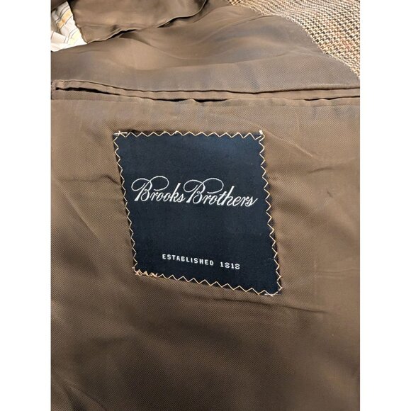 Brooks Brothers Mens Wool Houndstooth Blazer Jacket Made In Italy Size 42L - Picture 4 of 6